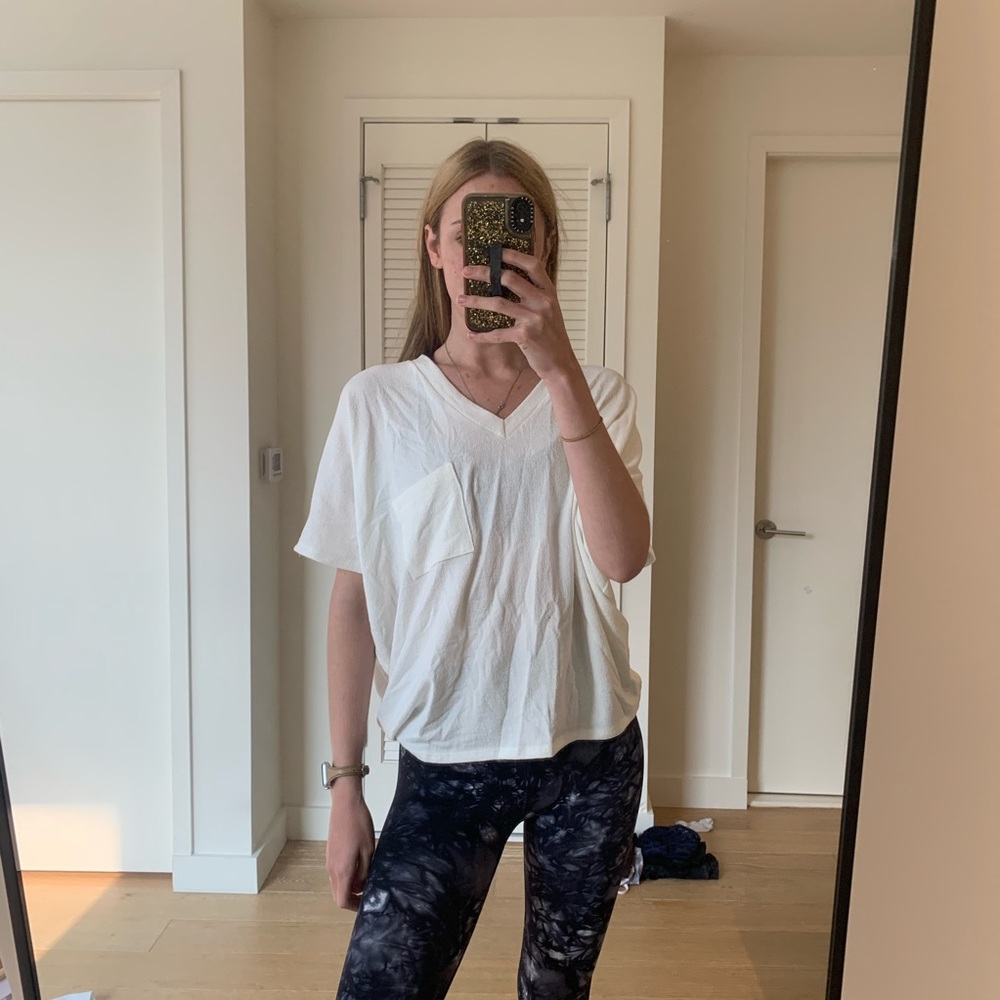White V Neck T Shirt